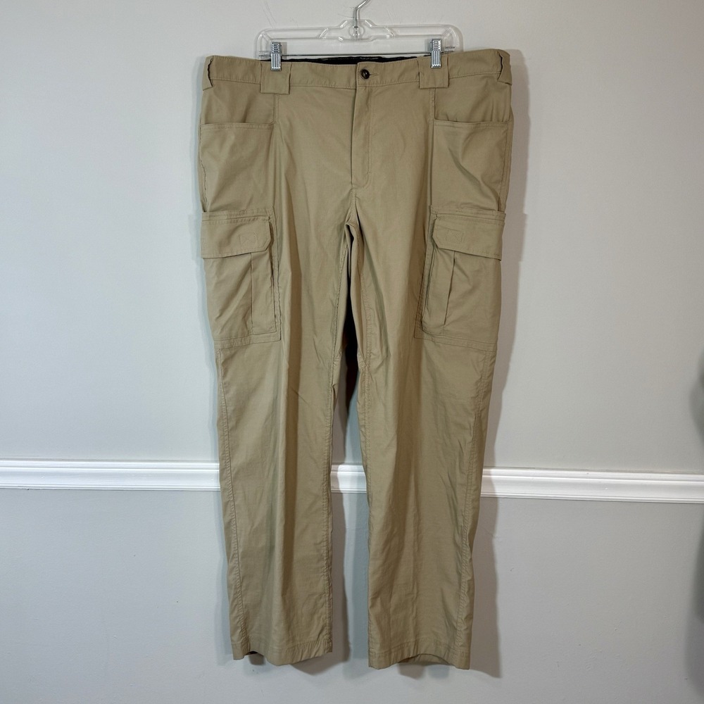 Duluth Trading Flex Dry On The Fly Pants Mens 2XLx32 Khaki Cargo 71700 Outdoor